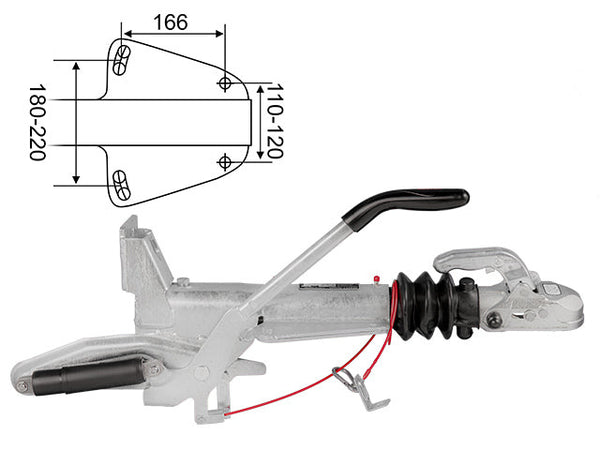 Overrun brake Knott KF27-A1 2700 kg GF with jockey wheel bracket