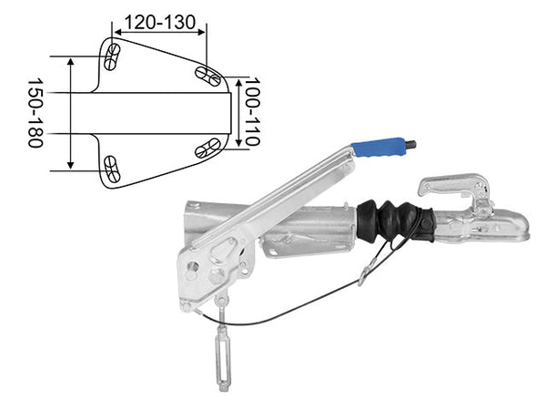 Overrun brake GSM R2/L 1000 kg