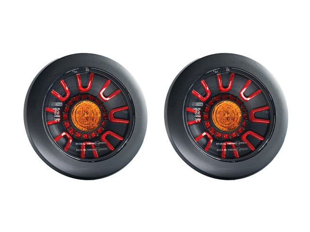 Rear light LED Valeryd SCANDI-313 black Universal cable 2-pack