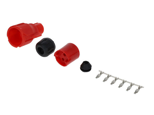 Bayonet connector Radex 6-pol left red
