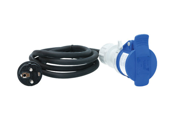 CEE adapter 3-pin female Schuko male 250V 16A IP44 1.5 m