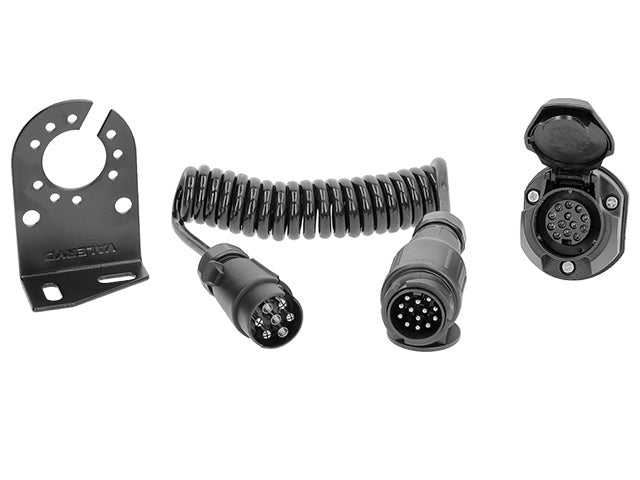 Cable set 13-7-pin with Spiral cable, Socket, and Socket holder