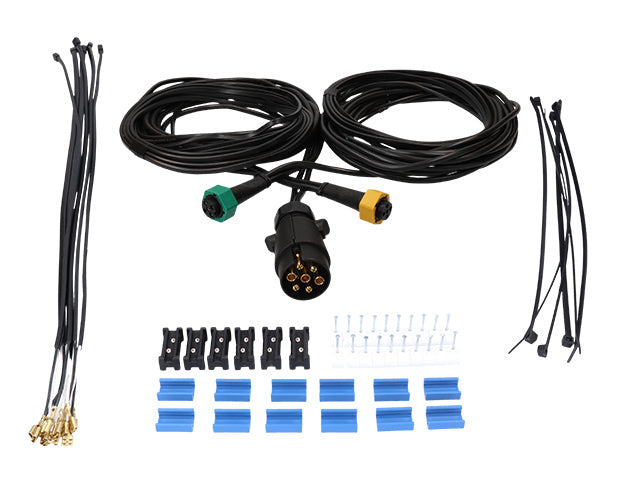 Wiring harness 7-pol 7 m with 5-pole bayonet and accessories