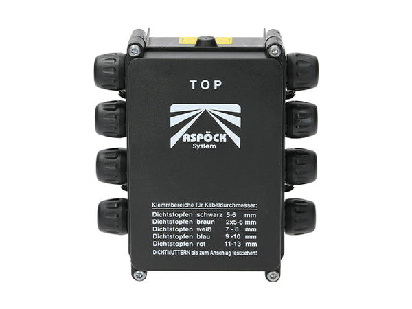 Junction box Aspöck 182×161×67 mm low ASS1 8-outlets