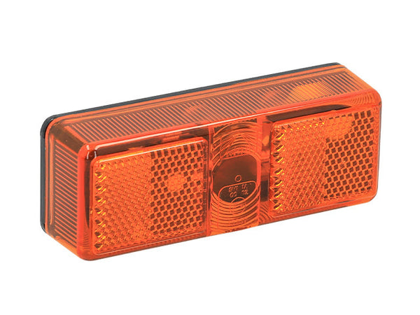 Side marker light Aspöck/Sim/Talmu 110x41x28 yellow with reflector