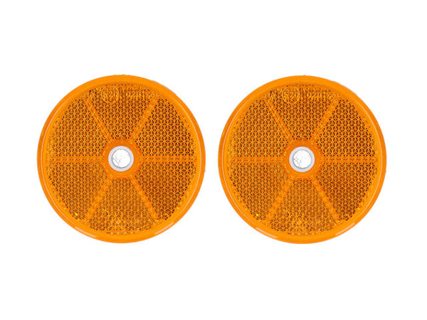 Round reflector Valeryd yellow Ø60 mm screw hole 2-pack