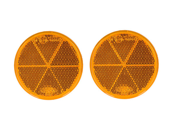 Round reflector Valeryd yellow Ø60 mm 2-pack