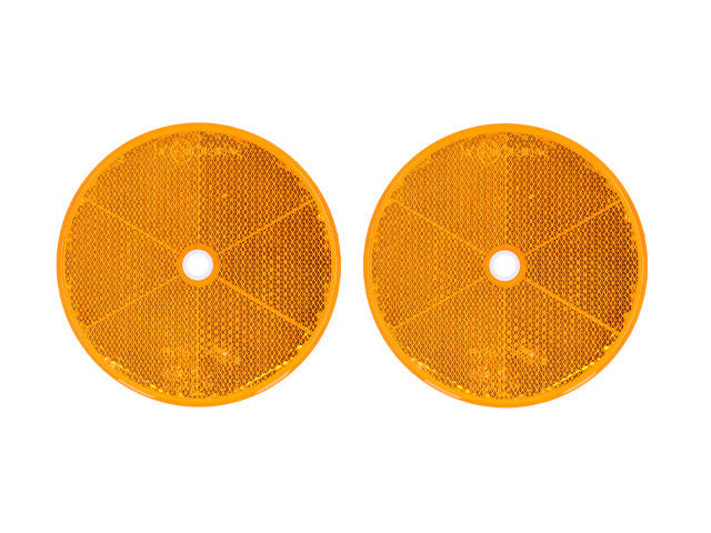 Round reflector Aspöck yellow Ø80 mm 2-pack