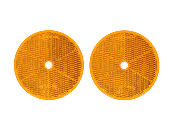 Round reflector Aspöck yellow Ø80 mm 2-pack