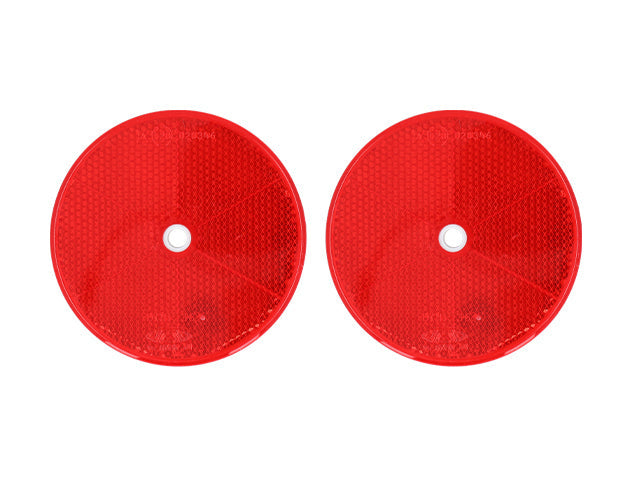 Round reflector Aspöck red Ø80 mm 2-pack