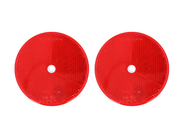 Round reflector Aspöck red Ø80 mm 2-pack