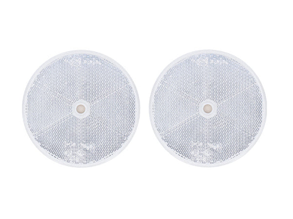Round reflector Aspöck white Ø80 mm 2-pack
