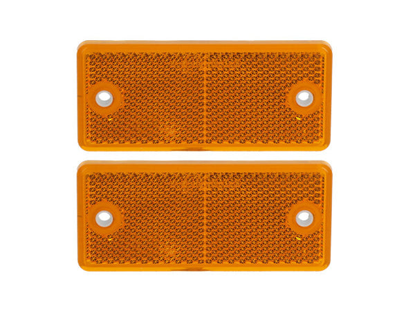 Rectangular reflector Aspöck yellow 90x40 mm 2-pack