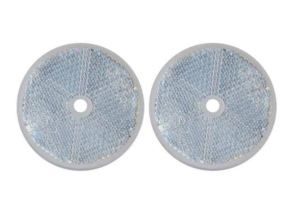 Round reflector Valeryd white Ø60 mm screw hole 2-pack