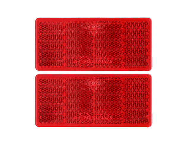 Rectangular reflector Aspöck red 69x31.5 mm 2-pack
