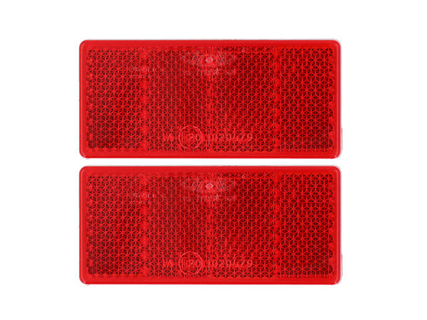 Rectangular reflector Aspöck red 69x31.5 mm 2-pack