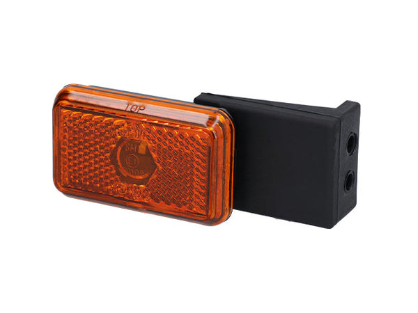 Side marker light Jokon 74x45x22.5 yellow, reflex with rubber mount