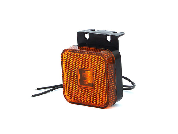 Side marker light LED WAS Universal 65×65×28 yellow rubber mount