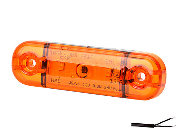 Side marker light LED WAS Universal 83.8×24.2×10.4 yellow 3175050