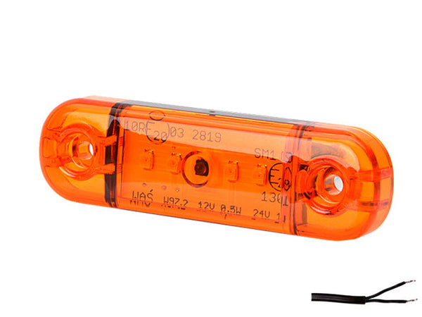 Side marker light LED WAS Universal 83.8×24.2×10.4 yellow 3175060