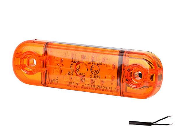 Side marker light LED WAS Universal 83.8×24.2×10.4 yellow 3175070