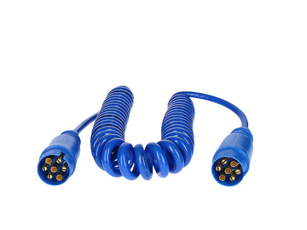 Spiral cable 7-pin male to male 3 m