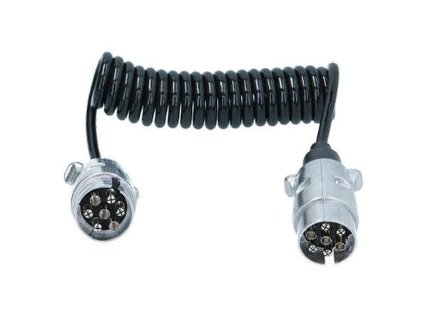 Spiral cable 7-pin aluminium 1.5 m