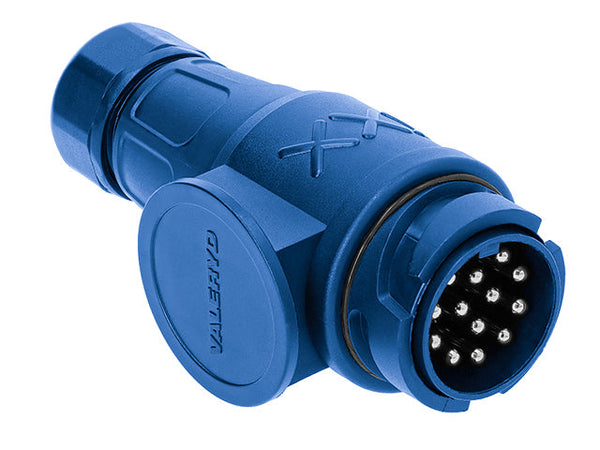 Trailer plug 13-pin male blue plastic