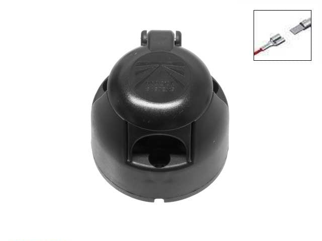 Trailer socket 7-pin 12V flat pin connection female plastic