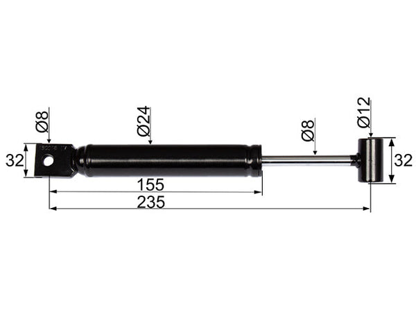 Overrun damper Peitz PAV/SR 1.3 CC dimension 235 mm