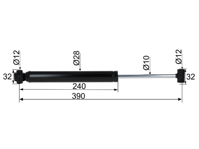 Overrun damper BPW A 1510/AK 2008 CC dimension 390 mm