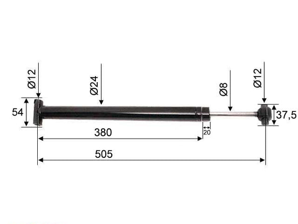 Overrun damper ALKO 161S/161R from 1993 CC dimension 505 mm