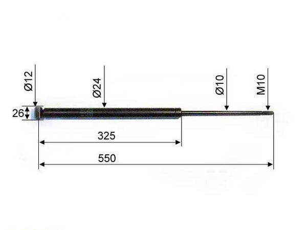 Overrun damper Grau GTA 1.0 CC dimension 550 mm