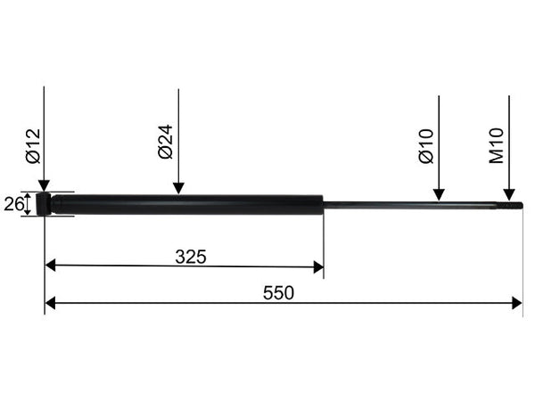 Overrun damper Grau GTA 1.6 CC dimension 550 mm