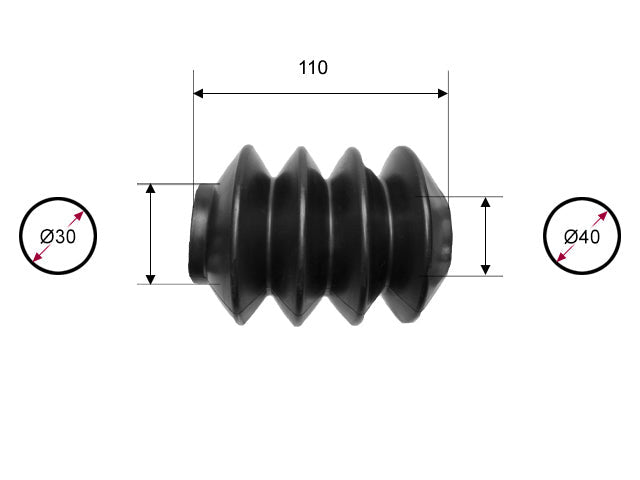 Rubber bellows ALKO Ø30/Ø40