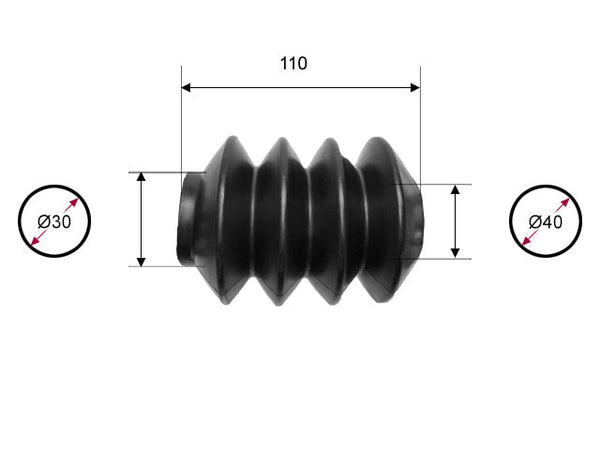 Rubber bellows ALKO Ø30/Ø40