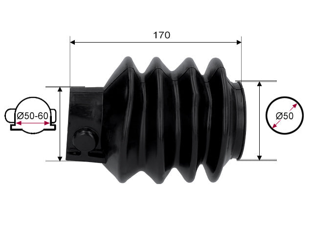 Rubber bellows ALKO Ø50/Ø60x50