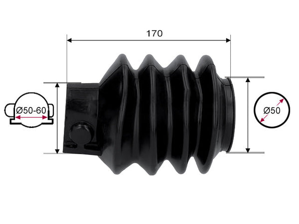 Rubber bellows ALKO Ø50/Ø60x50