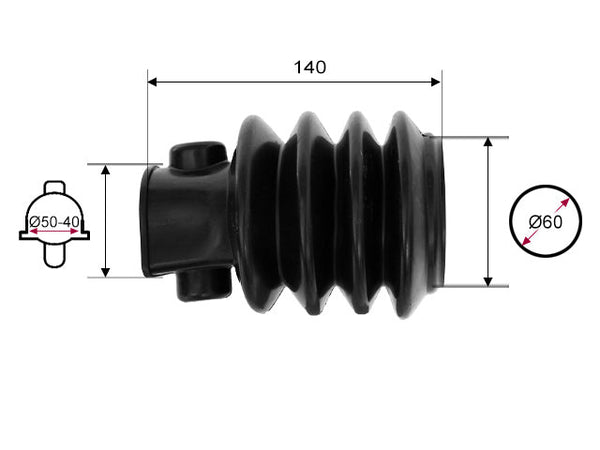 Rubber bellows BPW ZAF 1.0/1.5/2.0/2.8-2/3.0-3
