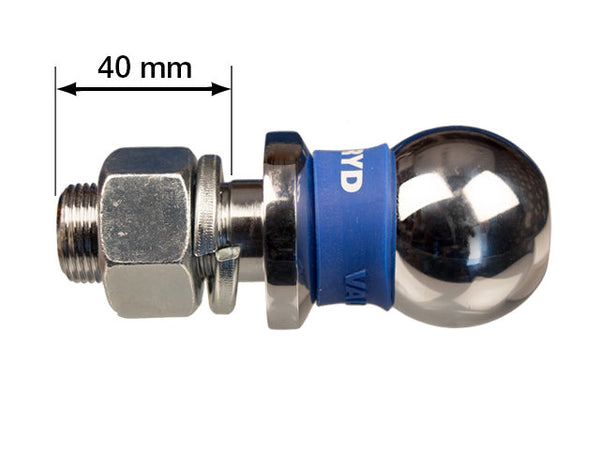 Ball 50 mm, M25 pin for tractors or beam brackets