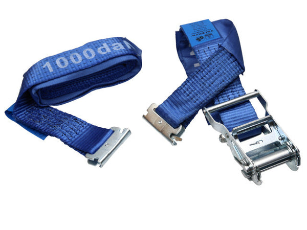 Ratchet strap for E-track, 50mm with lockable track fitting, Length 1+3m. 1000 daN