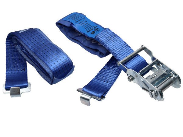Ratchet strap for cargo restraint track, 50mm with flat hook fitting, Length 1+3m. 1000 daN