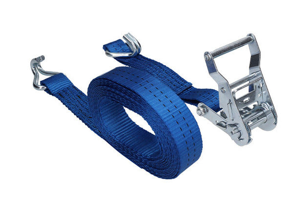 Ratchet tie down set 35mm with double J-hook. Length 0,3+5,7m. 1000 daN