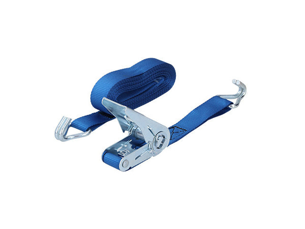 Ratchet tie down set 25mm with double. J-hook Length 0.3+4.7m, 400 daN