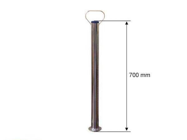 Support leg Ø48 mm 700 mm with foot plate and handle