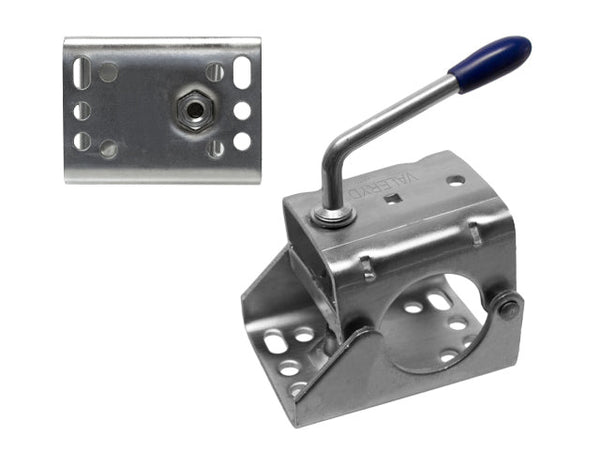 Jockey wheel clamp Ø60mm. Sheet metal. cc=105/70