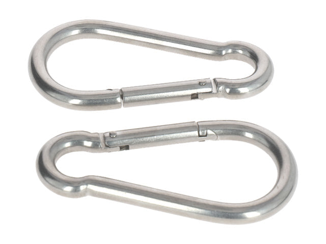 Carabiner DIN5299 C 9x90mm, 126Kg Stainless steel (2-pack)