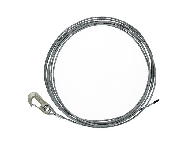 Winch wire with hook, 6 mm - Length 7 m