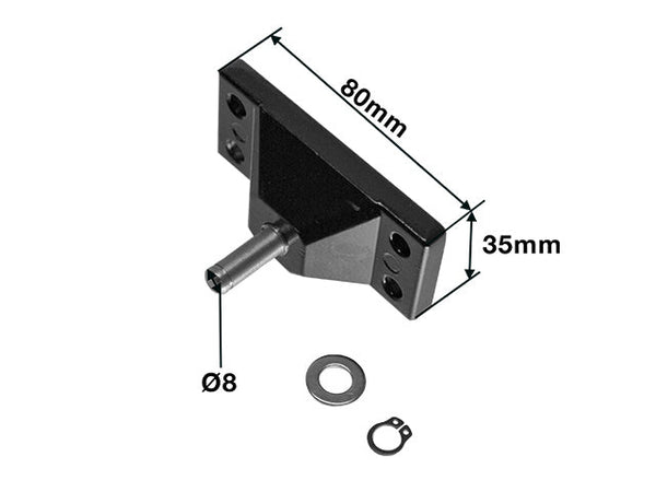 Bracket with stud 8 mm, 80x35 mm