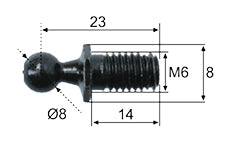 Ball stud Ø8; L=23; M6